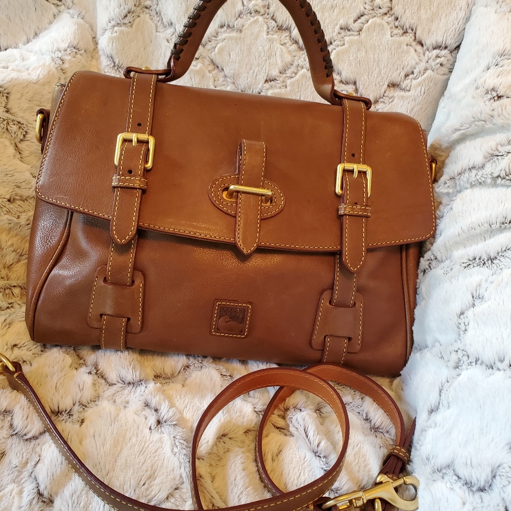 Dooney Florentine Flap Tab Satchel Taupe
